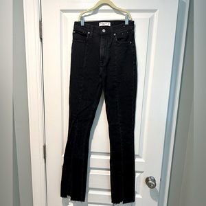 Abercrombie & Fitch High Rise Split Hem Flare Jeans 25L